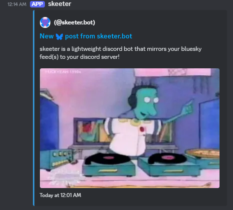 Product Screenshot of Skeeter Discord bot